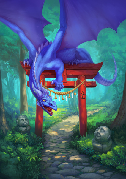 Ilustrace modrého draka pro Animefest 2022