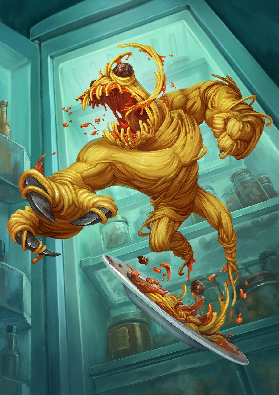 Špagetové monstrum - ilustrace do soutěže Mooncolony